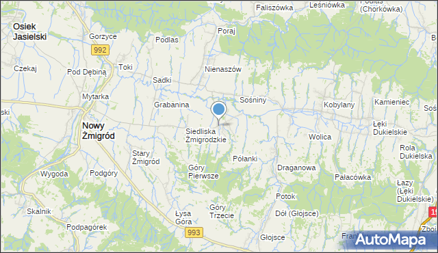 mapa Makowiska, Makowiska gmina Nowy Żmigród na mapie Targeo